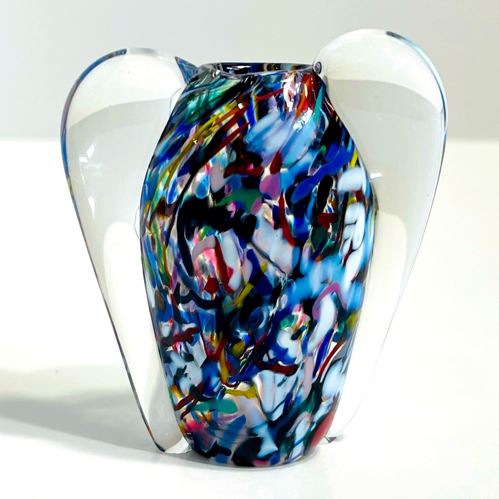 Kosta Boda Beril Vallien Small Centilop Blown Glass Bud Vase 1988 Signed MINT